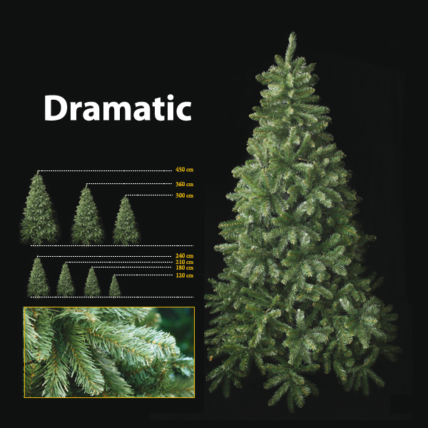 Sapin de Nol 300 cm Professionnel Dramatic Pine Tree Vert
