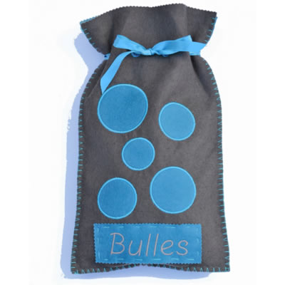 Bouillotte Bulles gris turquoise - buru0508