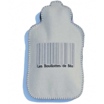 Bouillotte Code barre ecru gris - cbra0105