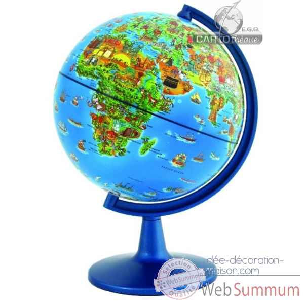 Globe dinoz 15 cm monde enfant - livret Cartotheque EGG -SLJE15CHIL