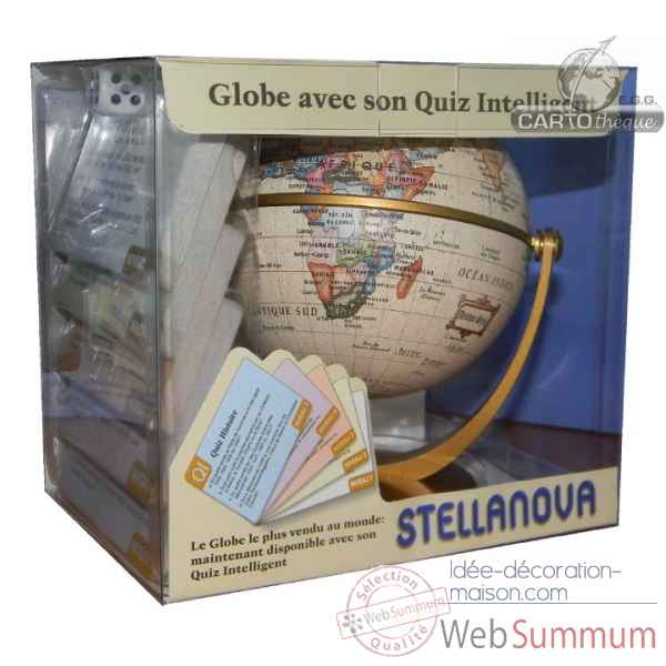 Globe iq 10 cm antique avec quiz Cartotheque EGG -SLIQ10ANTI