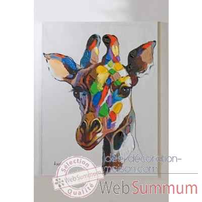 Peinture a l'huile "girafe" Casablanca Design -31871