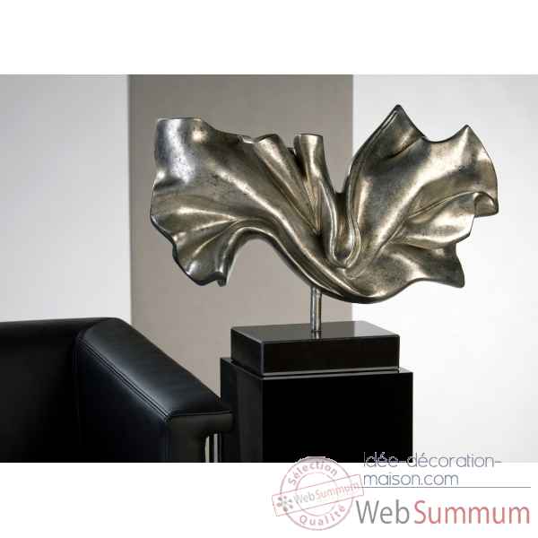 Sculpture \"silk\" polystone brun noir Casablanca Design -59495