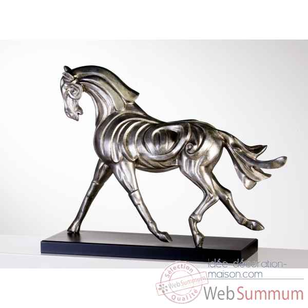 Sculpture \\\"firehorse\\\" antique argent Casablanca Design -51954