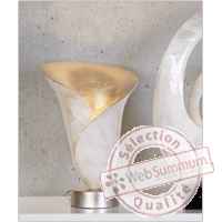 Lampe de table \\\"blossom\\\" blanc argent Casablanca Design -59426