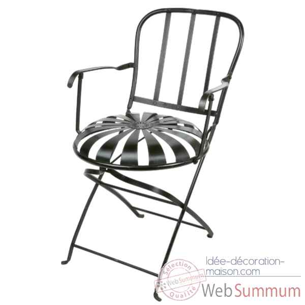Chaise pliante Metal noire Hindigo -JD23BLA