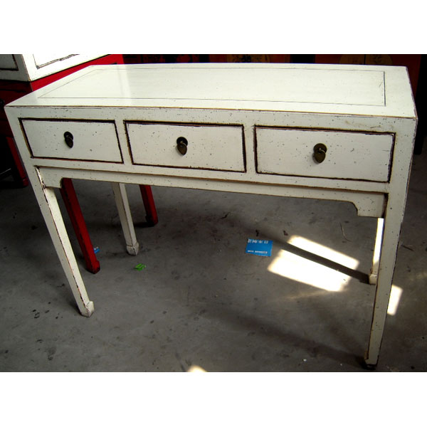 Console 3 tiroirs blanche style Chine -C0951BL