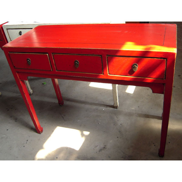 Console 3 tiroirs rouge style Chine -C0951R