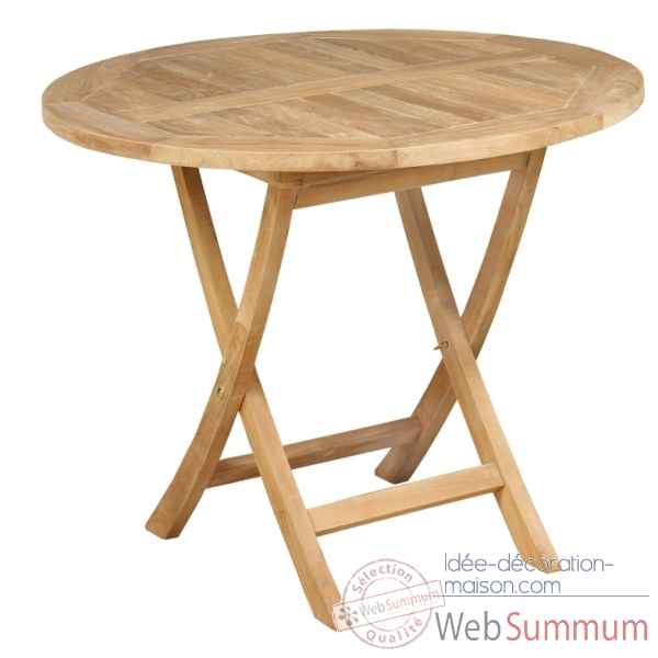 Table waldrof pliante ronde 120 en teck naturel 60-038