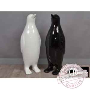 Objet decoration polaire pingouin noir 60cm edelweiss -c7981b
