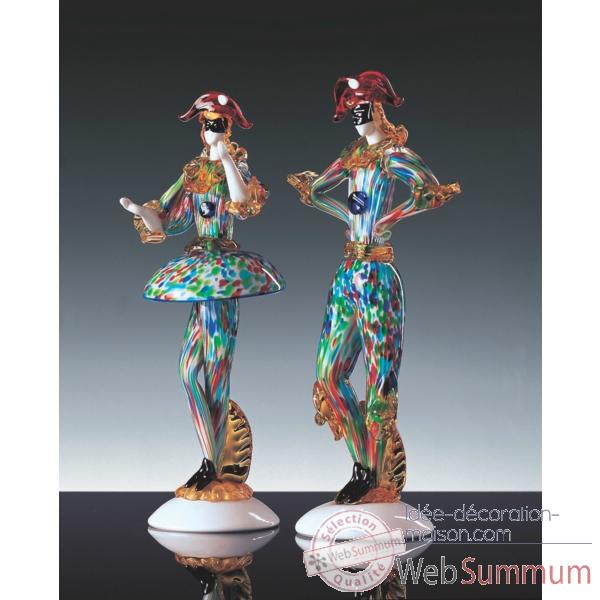Femme Arlequin en verre Formia multicolore -V46108