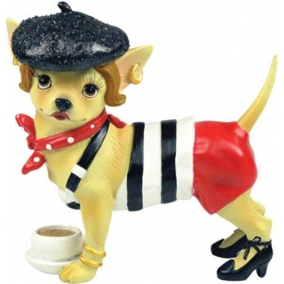 Figurine chien chihuahua Parisienne CHI13698