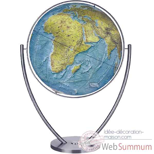 Globe geographique Columbus lumineux - modele Magnum - sphere 111 cm Duorama, pied acier-CO2111182