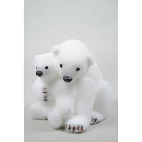 Ours polaire mousse avec enfant avec neige Kaemingk -455602