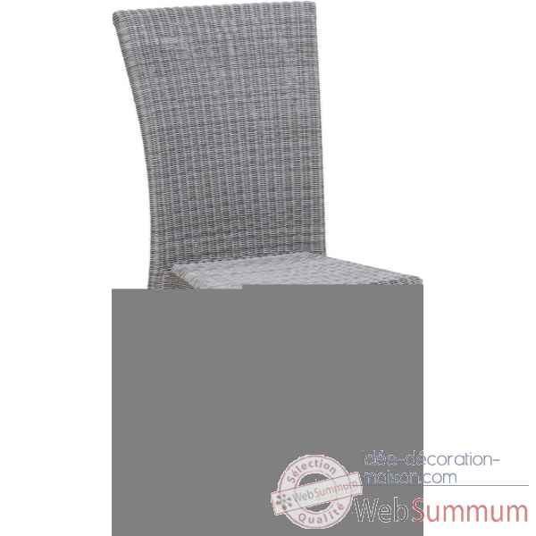 Chaise Isabelle Resine Galet avec coussin tissus gris KOK 885H - C885H