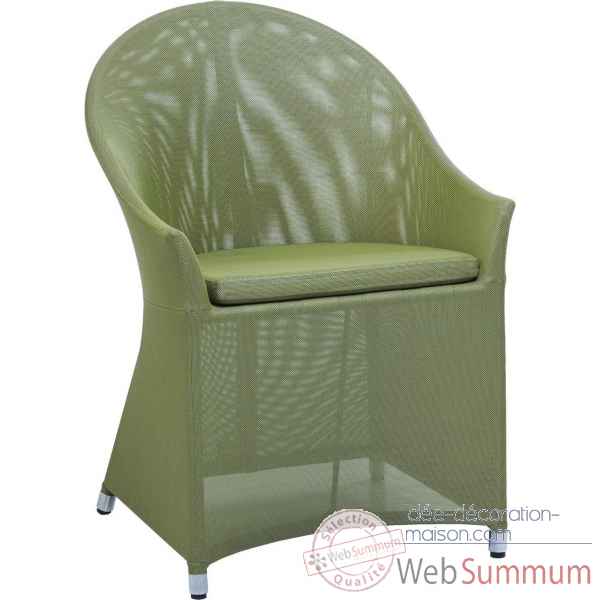 Fauteuil bridge de table Cap Sud Batyline vert anis avec coussin KOK 831BV