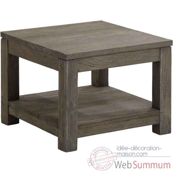 Table basse carre pm drift Teck Recycl gris bross KOK M39G