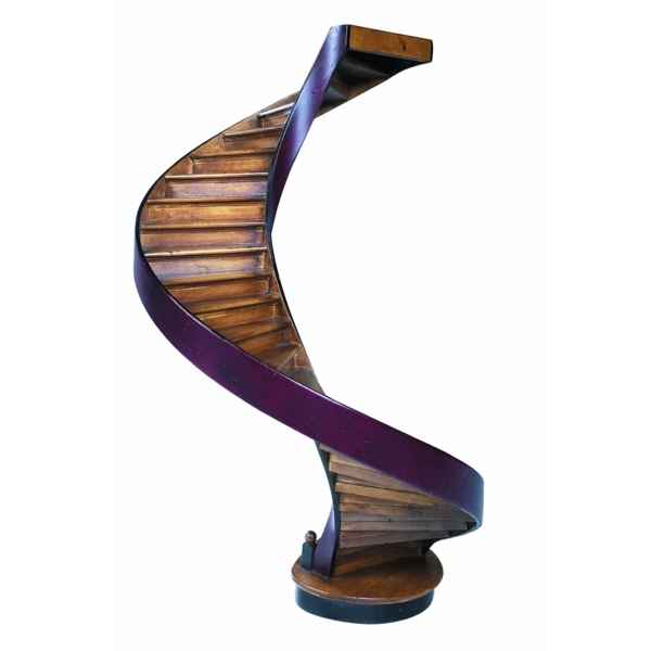 Maquette Architecture Escalier Spirale Rouge Brun -amfar012