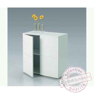 Les independants - petit meuble 2 portes en mdf laque blanc BOX800B
