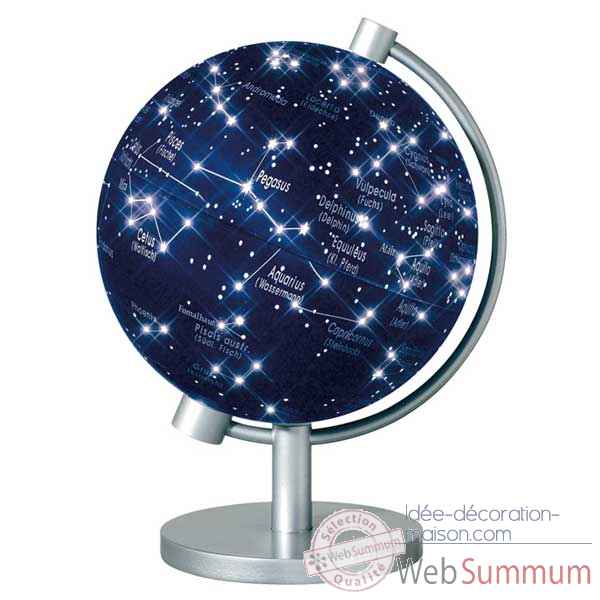 Mini-Globe geographique Stellanova lumineux- modele en Francais-Latin Sphere 13 illumine etoiles-SL13IETOIL217746