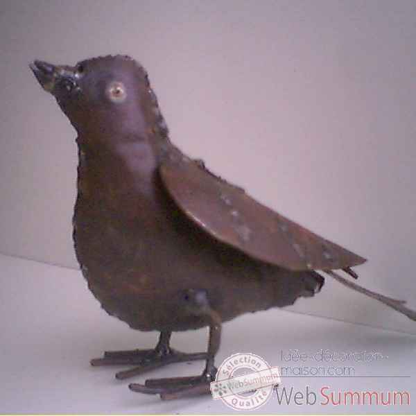 Moineau en Metal Recycle Terre Sauvage  -ma37