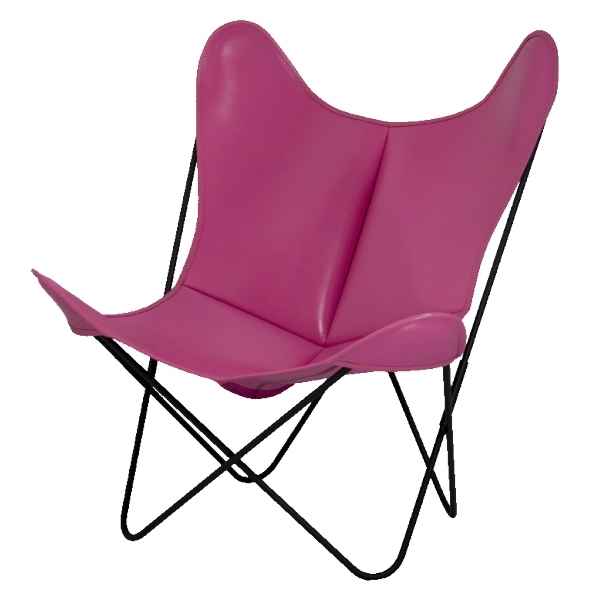 Fauteuil aa butterfly cuir rose AA new design