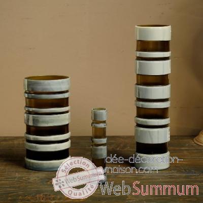 Lot de 3 vases gris-fumé Objet de Curiosité -VA033