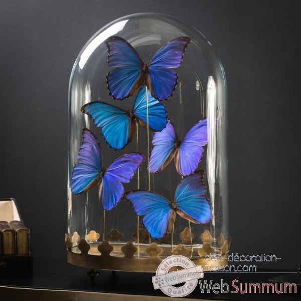 Cinq papillons morpho bleus Objet de Curiosite -IN105