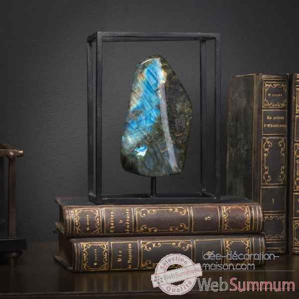 Labradorite, presentation en cage Objet de Curiosite -MI089