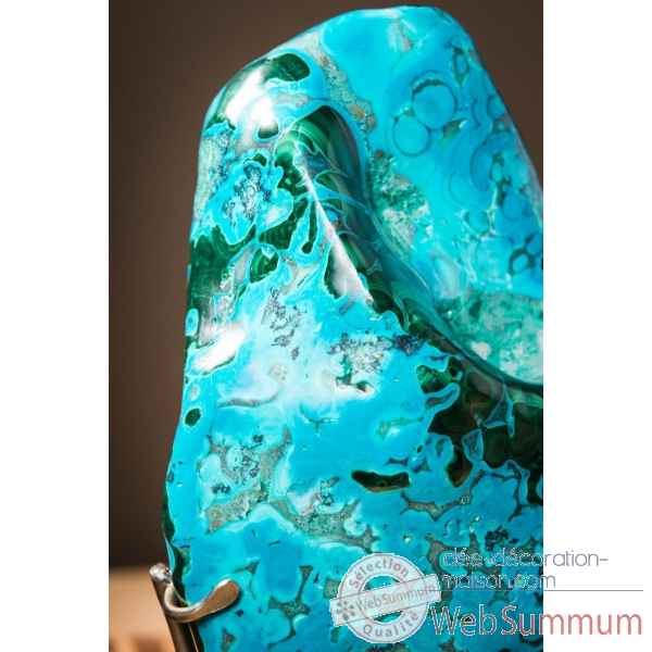 Malachite chrysocolle tres bleue 1.6kg Objet de Curiosite -PUMI970 -5