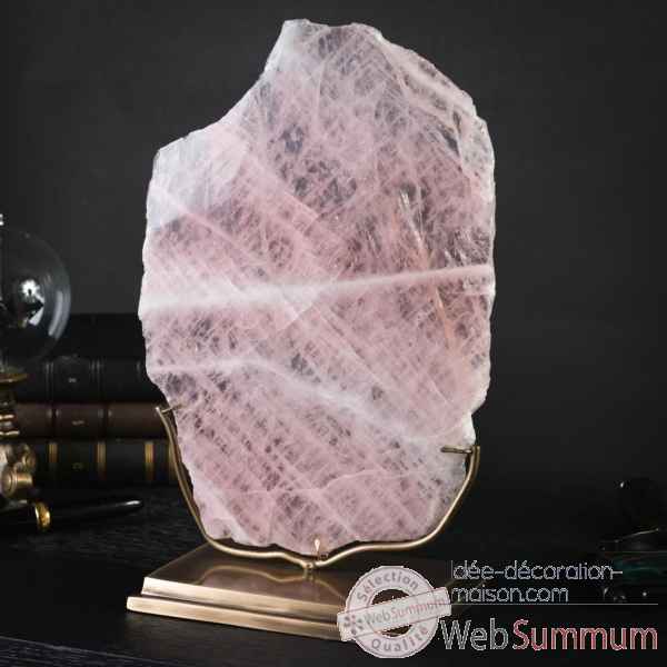 Plaque fine de quartz rose poli gm Objet de Curiosite -PUMI862-3