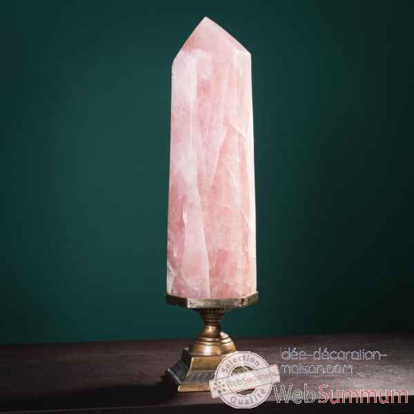 Pointe polie quartz rose 8.5kg (brsil) Objet de Curiosit -PUMI973