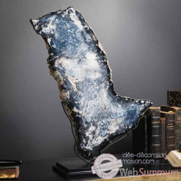 Tranche d'agate noir-bleute (1.5kg) Objet de Curiosite -PUMI956-1