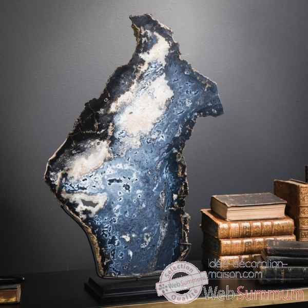 Tranche d\'agate noir-bleut (2kg) Objet de Curiosit -PUMI957-2