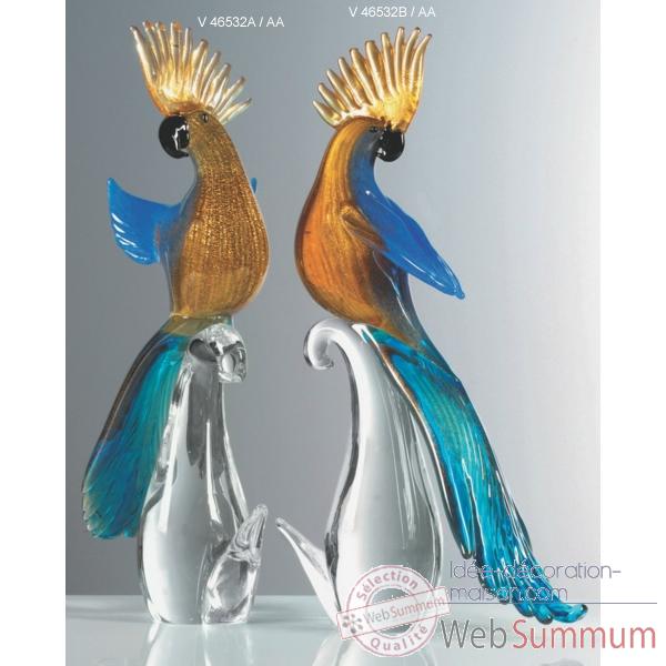 Oiseau tropical en verre Formia -V46532B-AA