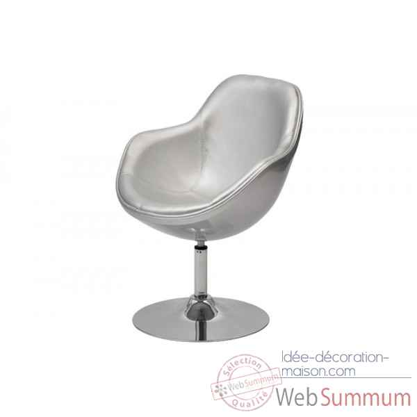 Fauteuil coquille argente Opjet