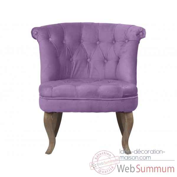 Fauteuil crapaud capitonne lilas trianon Opjet