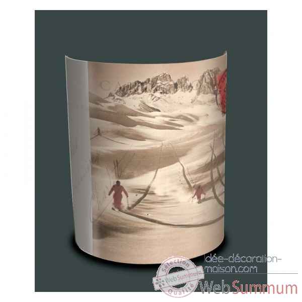 Applique murale montagne ski rouge vintage -MO1638APP