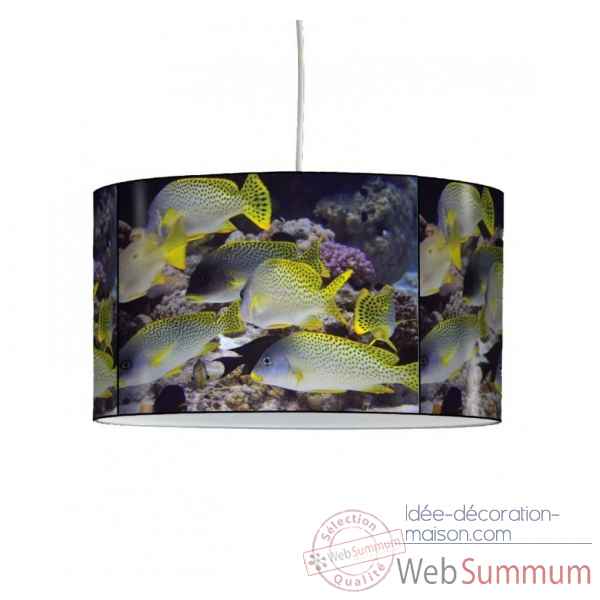 Lampe suspension faune marine poissons jaunes bleus -FM1204SUS