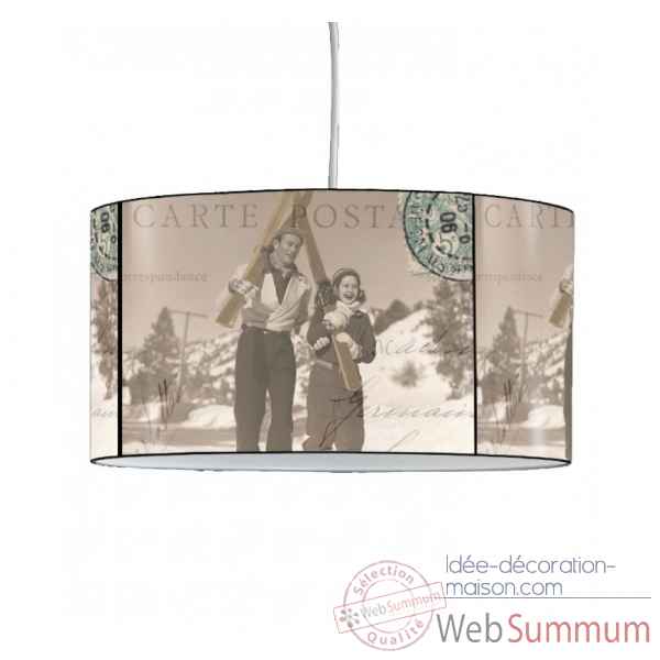 Lampe suspension montagne ancienne carte postale -MO1645SUS