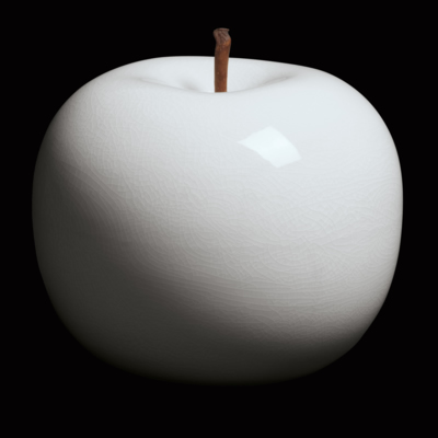 Pomme blanche brillant glace Bull Stein - diam. 10,5 cm indoor