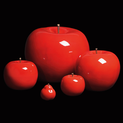 Pomme rouge brillant glace Bull Stein - diam. 10,5 cm indoor