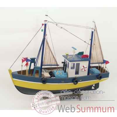 Bateau de peche, bleu - l. 45 x h.45 x 10 cm Produits marins Web Summum -2171