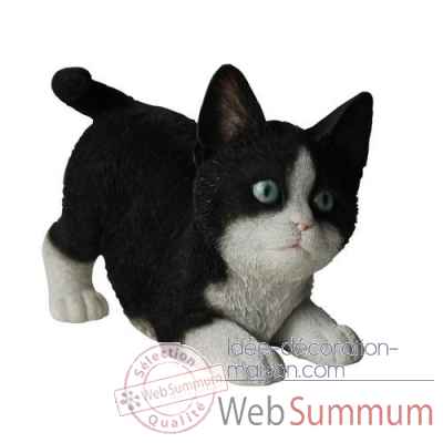 Chaton bondissant noir et blanc 18,7cm Riviera system -200255