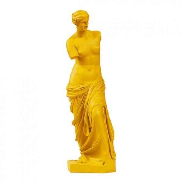Reproduction statuette musee Venus de Milo POP art grec jaune Aphrodite -RB002330