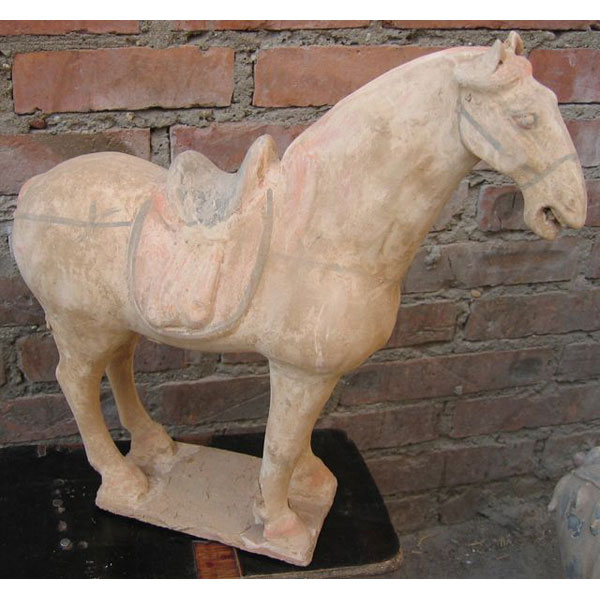 Sculpture cheval terre cuite artisanat Chine -c66501