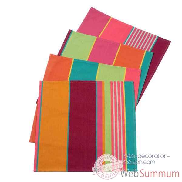 Serviette ourle - 50x50 Lot de 4 Morlanne 100% coton Artiga Hivers -arti10271