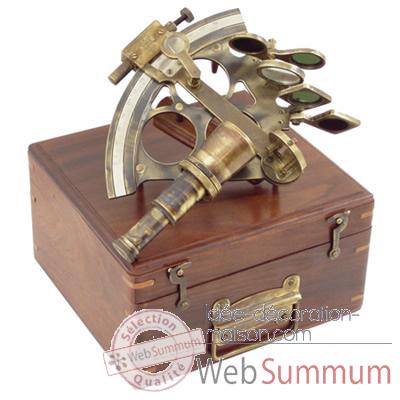 Coffret bois avec sextant Produits marins Web Summum -web0120