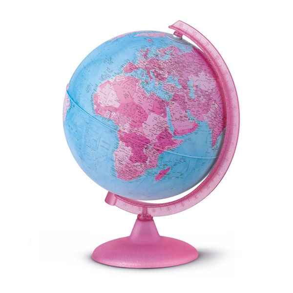 Globe Pink - Globe geographique lumineux rose - Cartographie politique - diam 25 cm - hauteur 36 cm