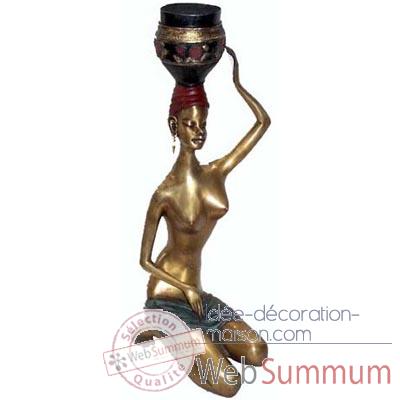 Statuette femme africaine en bronze -BRZ03M